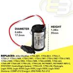 (10-Pack) 3V 1800mAh PLC Lithium Battery Replaces Allen Bradley 1756-L1M2 1756-L1M3 1756-L1M2 1756-L1M3 1756-L1MX 1756-L55MX 1756-L63 1764-LRP 1764-LSP 1794-L33 1794-L34 94194801 94194801-REV