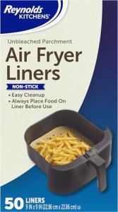 Reynolds Air Fryer Liners, 50 Disposable Sheets