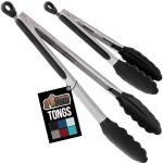 Stainless Steel Kitchen Tongs Set with Silicone Tips