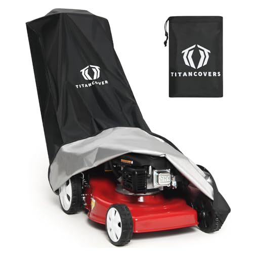 TitanCovers Waterproof Lawn Mower Cover with Storage Bag