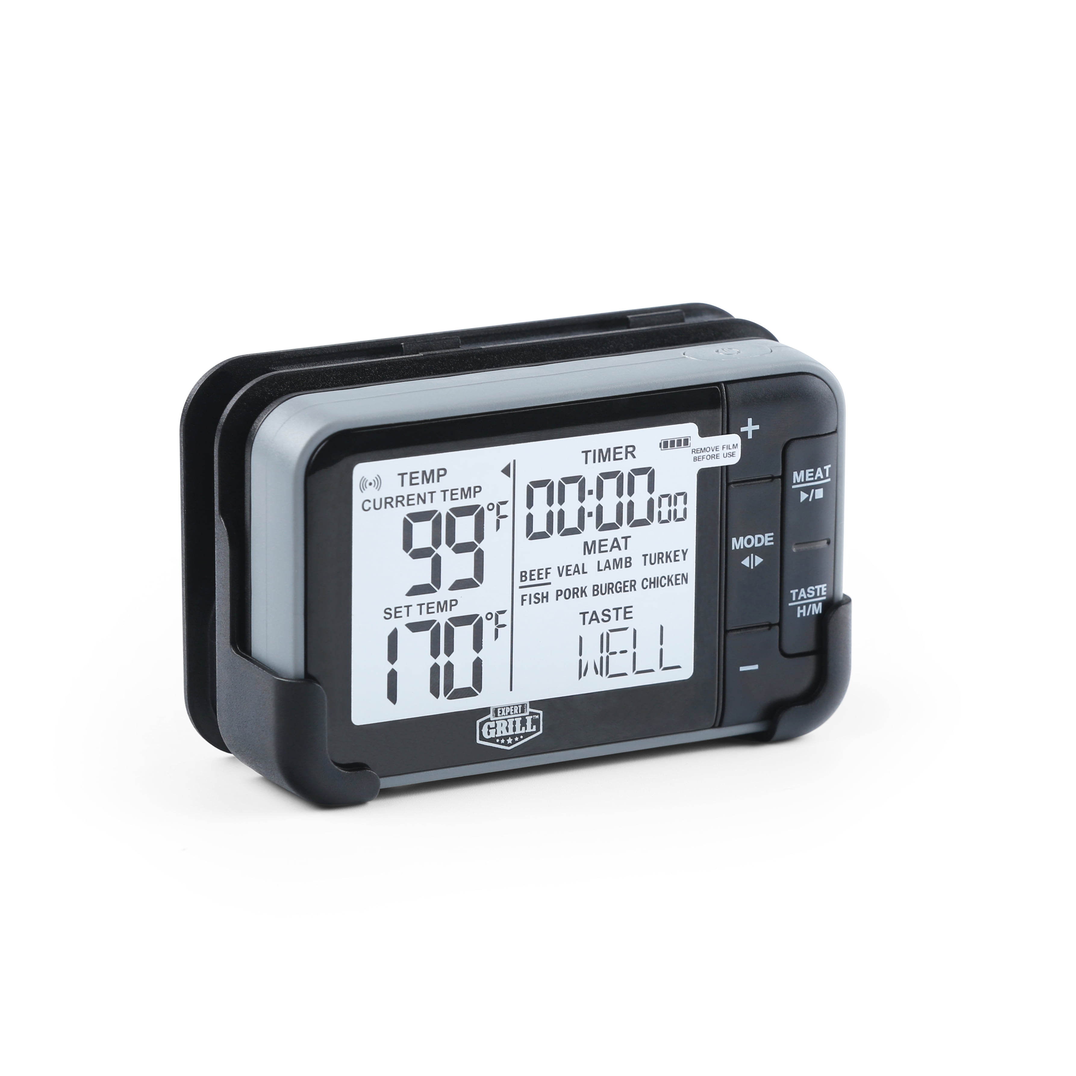 Wireless Digital BBQ Grilling Thermometer, Black/Gray Expert