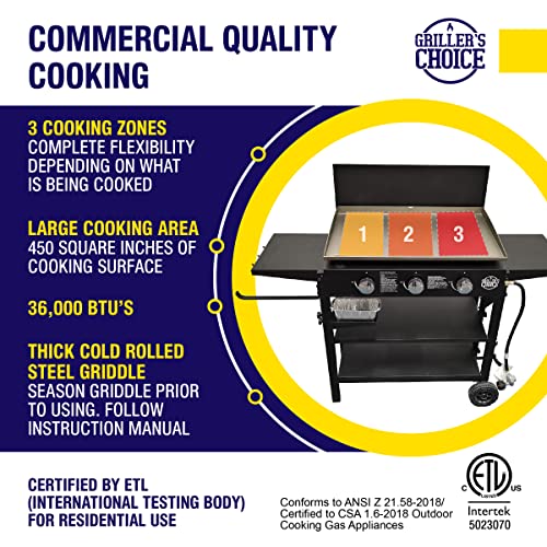 Outdoor Propane Flat Top Griddle Grill with Hood