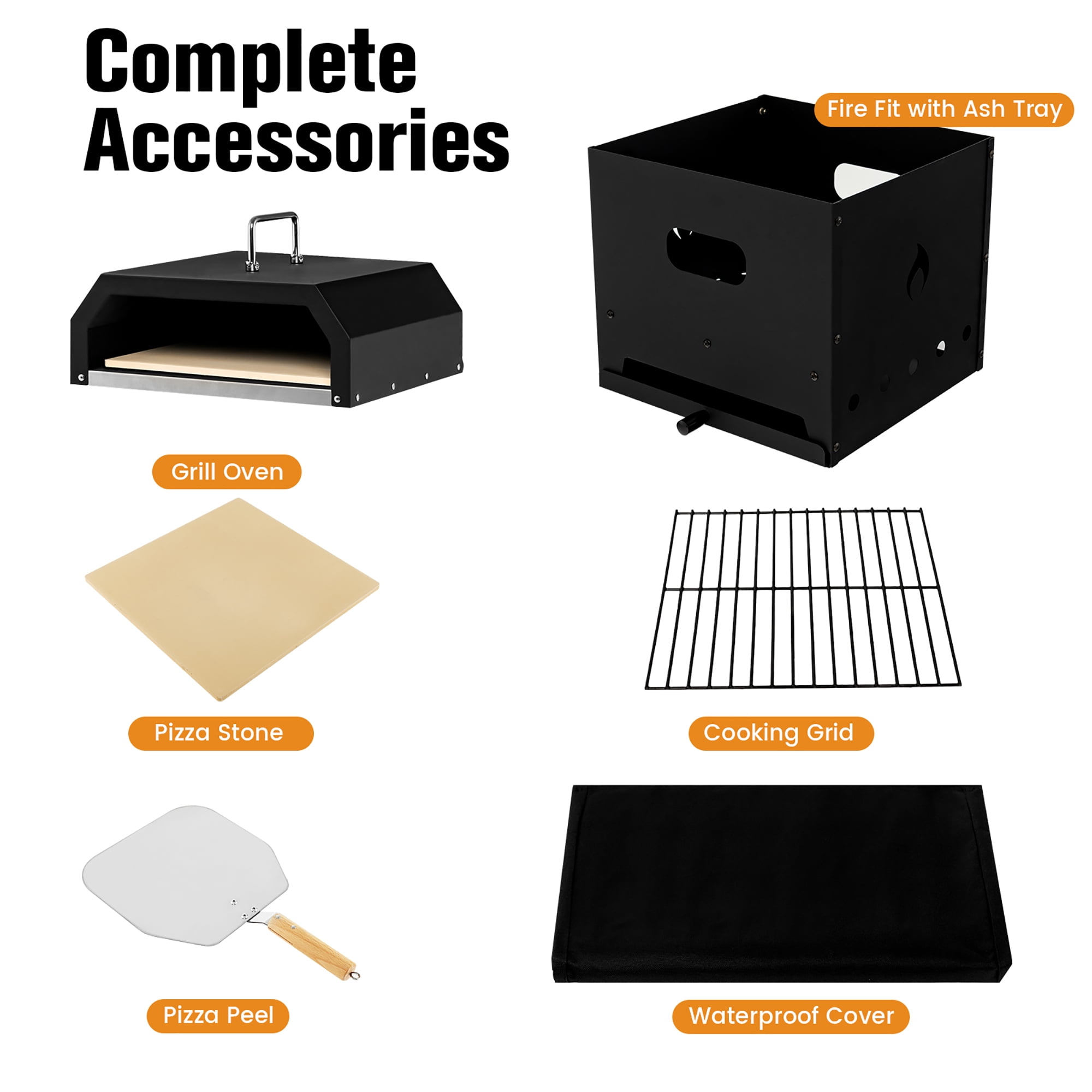Costway 4-in-1 Outdoor Wood Pizza Oven