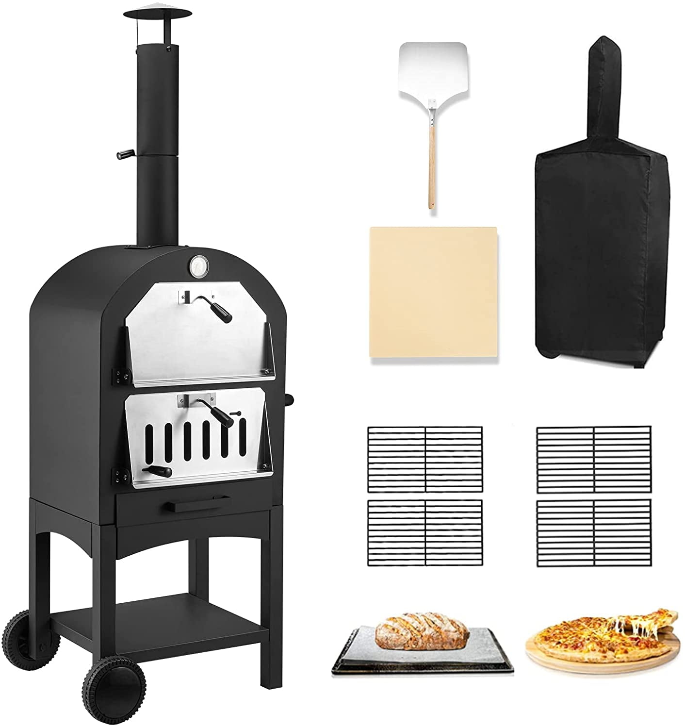 Danrelax Wood Fire Outdoor Pizza Oven with Cover