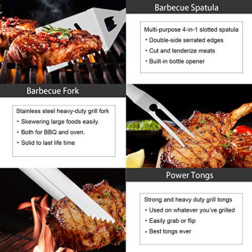 ROMANTICIST 30pcs Grill Tool Set, Stainless Steel