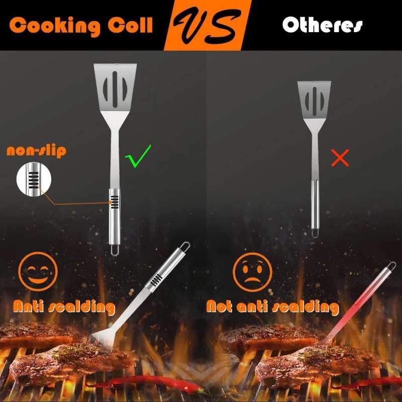 20pc Stainless BBQ Grill Tools Set - Outdoor BBQ Utensil Kit