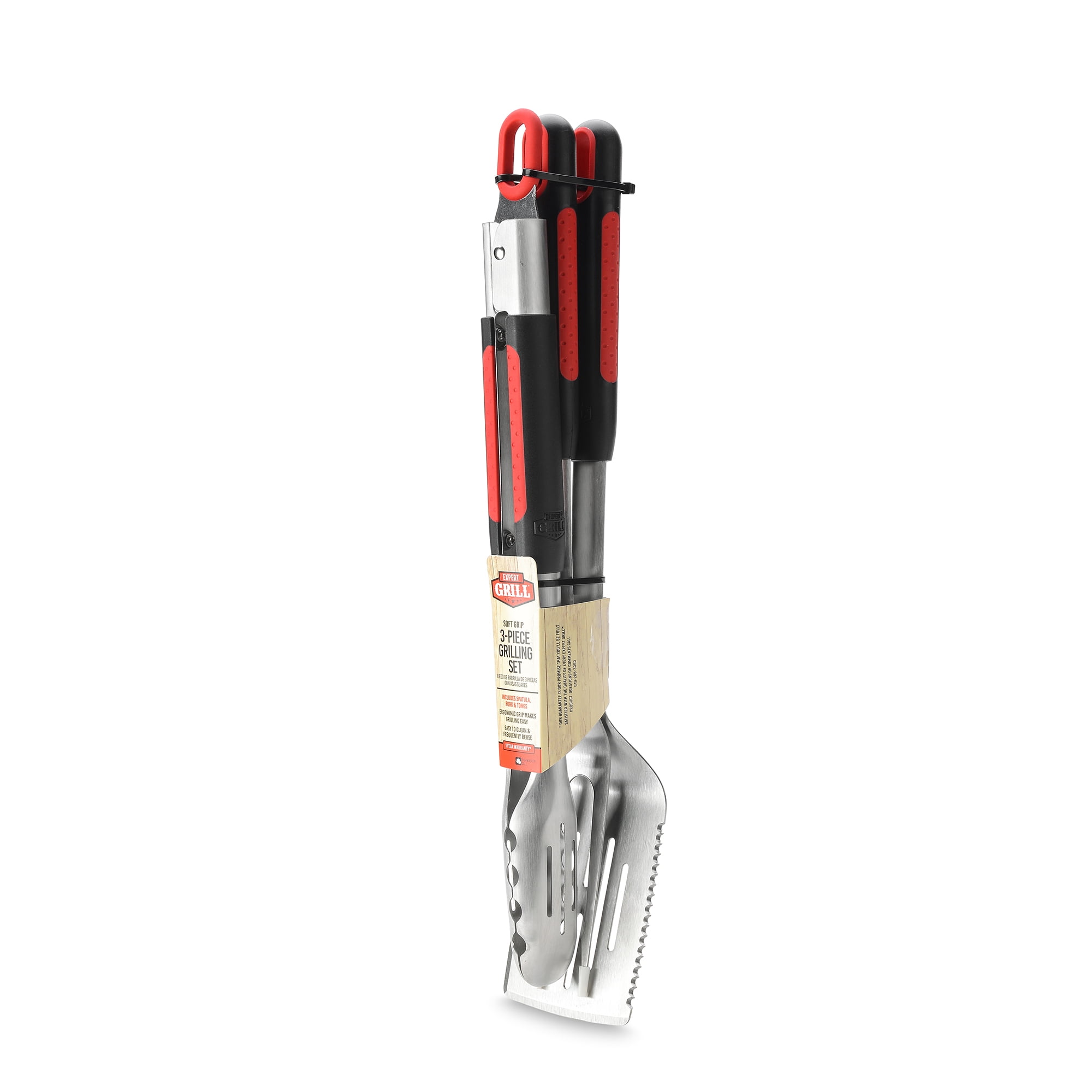 Stainless Steel 3-Piece BBQ Tool Set