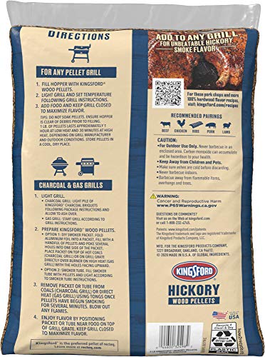 Kingsford 100% Hickory BBQ Wood Pellets, 5 lbs