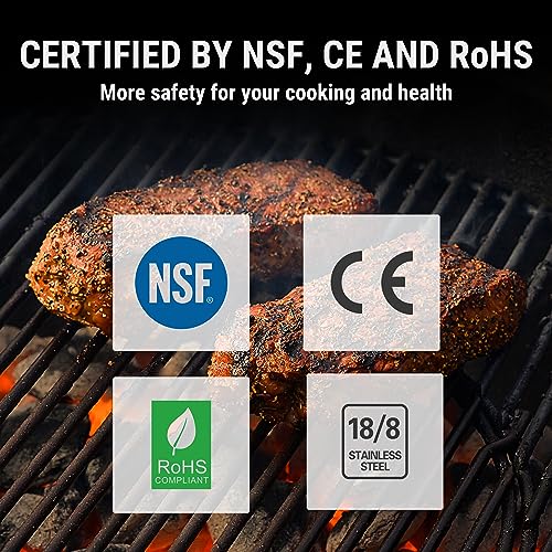 Wireless BBQ Grill Thermometer with 4 Probes, 1000FT+ Range