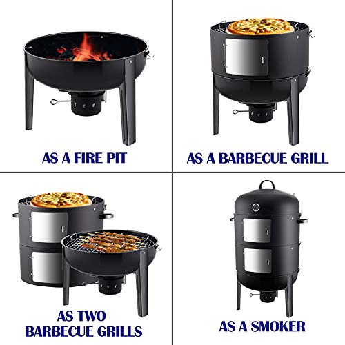 Realcook 20 Inch Vertical BBQ Smoker Grill