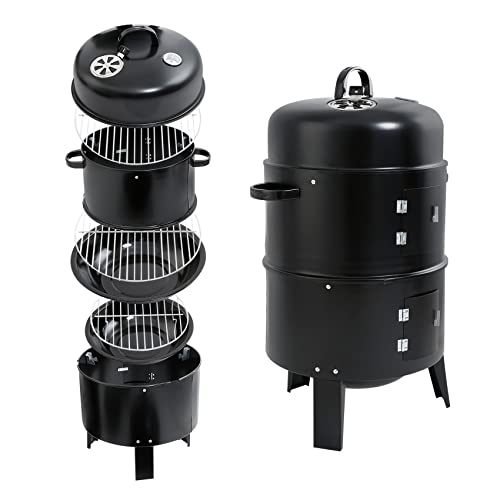 Tengchang 32" Charcoal Smoker BBQ Grill: Outdoor Cooker