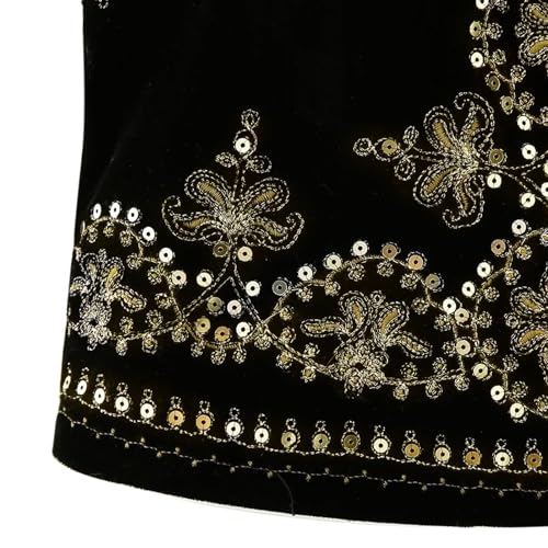 Vintage Floral Embroidered Sleeveless Cardigan Vest
