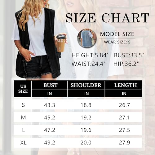 Women’s Vintage Oversized Denim Jean Vest