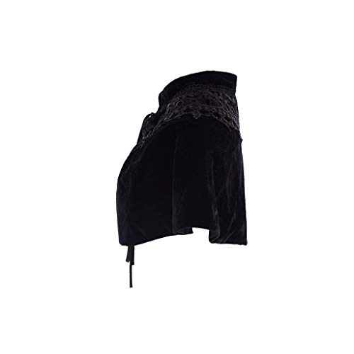 Black Velvet Lace Shawl Cape for Women