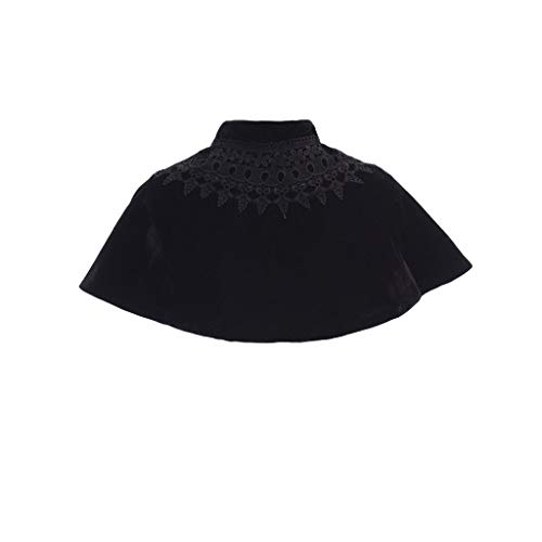 Black Velvet Lace Shawl Cape for Women