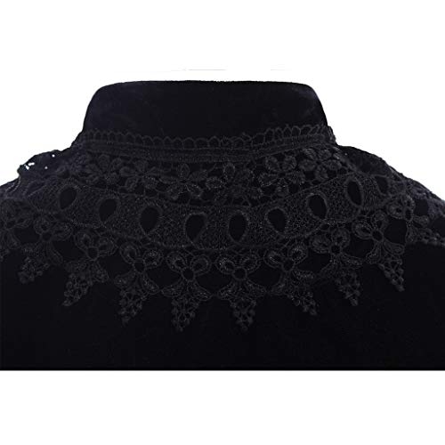 Black Velvet Lace Shawl Cape for Women