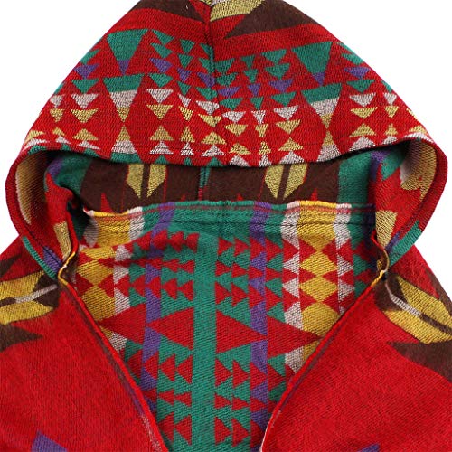Vintage Bohemian Hooded Fringe Poncho Cape