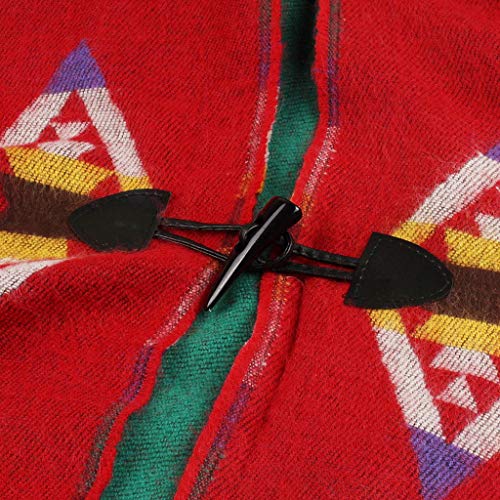 Vintage Bohemian Hooded Fringe Poncho Cape