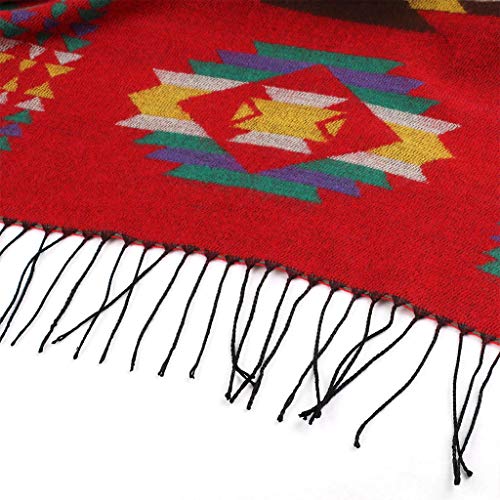 Vintage Bohemian Hooded Fringe Poncho Cape