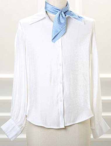 Blue Polka Dot Square Scarf - 50cm