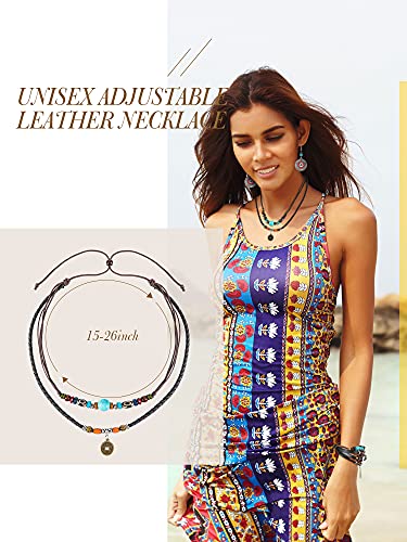 Bohemian Vintage Earrings Set with Multi-layer Bracelet & Necklace