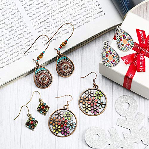 Boho Vintage Dangle Earrings - 4 Pairs (Style A)