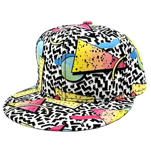 Memphis Style Retro Snapback Hat - Funny Vintage