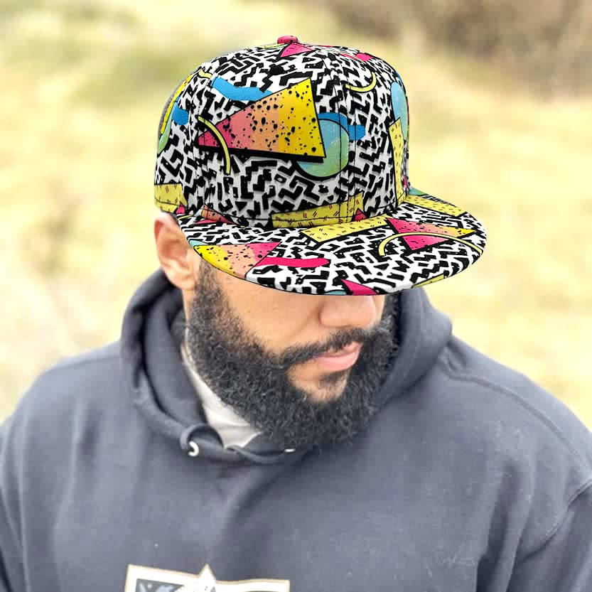 Memphis Style Retro Snapback Hat - Funny Vintage