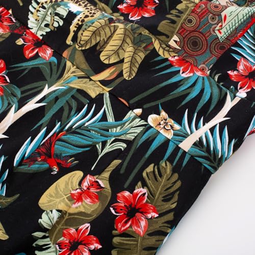 Vintage Printed Leaves Pencil Dress - Cap Sleeve