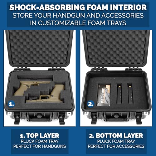 CASEMATIX 13" Double Handgun Hard Case - TSA Approved