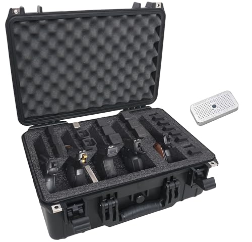 Heavy Duty Waterproof Case for 5 Pistols & 20 Magazines