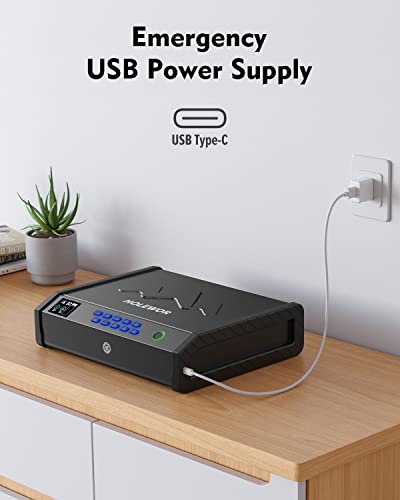 Biometric Pistol Safe with LCD Display and USB C