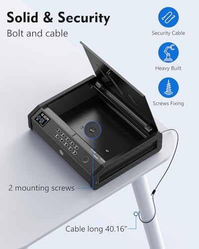 Biometric Pistol Safe with LCD Display and USB C
