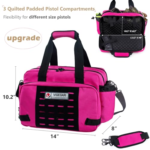 VIGEGARI Tactical Pistol Range Bag and Ammo Case