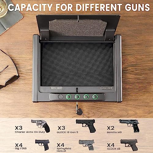 Biometric Fingerprint Gun Safe for 3 Pistols