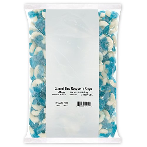 Albanese Gummi Blue Raspberry Rings - 4.5 lbs
