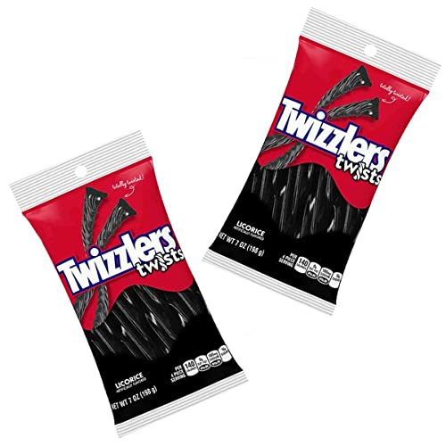 Twizzlers Black Licorice Twists 5oz - 2 Pack