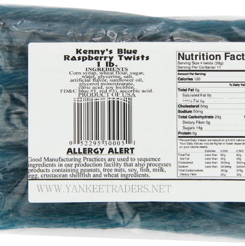 Blue Raspberry Licorice Twists - 1 Pound Bag
