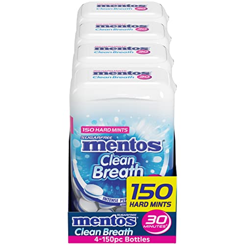 Mentos Clean Breath Sugarfree Hard Mint 150pc (4 Pack)