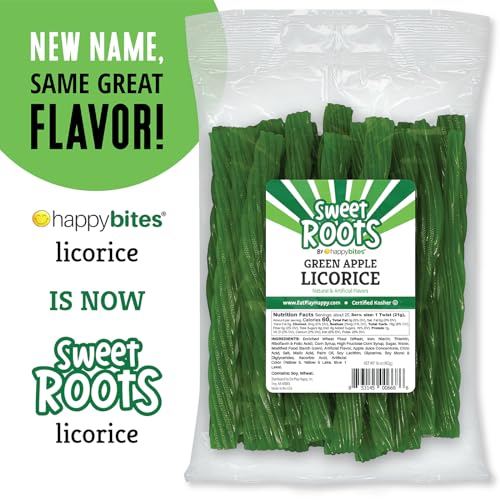 Happy Bites Green Apple Licorice Twists 16 oz