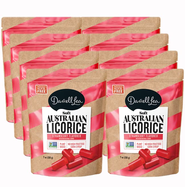 Darrell Lea Strawberry Licorice - 7oz Bag, 8 Pack