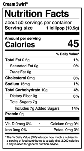 Original Gourmet Mini Cream Swirl Lollipops, 100 Count