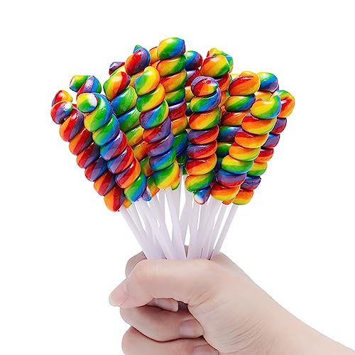 Rainbow Twist Lollipops, Bulk Pack of 30