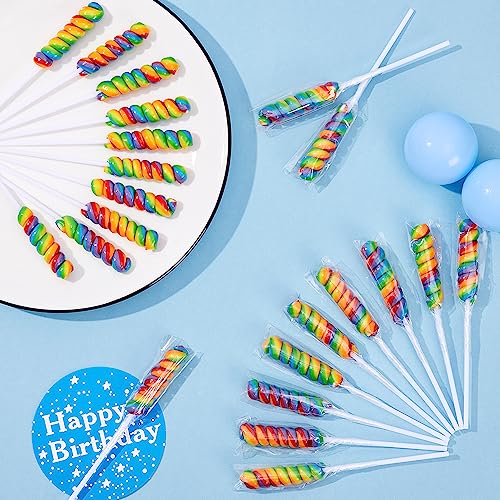 Rainbow Twist Lollipops, Bulk Pack of 30