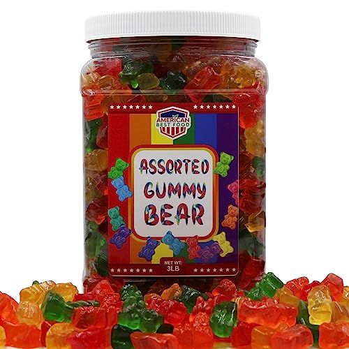 Assorted Rainbow Gummy Bears Jar - 3 lb