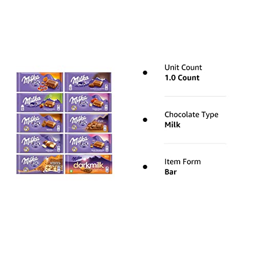 Assorted Milka Chocolate Pack - 10 Full Size Bars