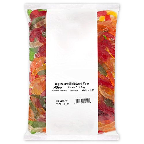 Assorted Fruit Gummi Worms, 5lbs - Albanese's Finest!