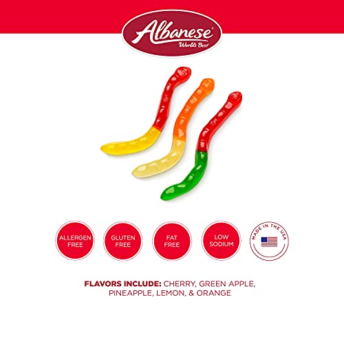 Assorted Fruit Gummi Worms, 5lbs - Albanese's Finest!