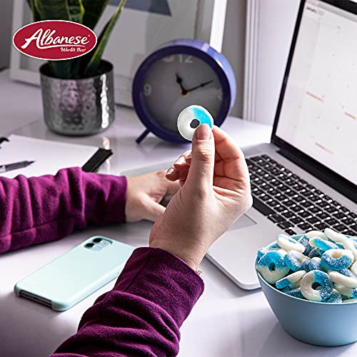 Albanese Gummi Blue Raspberry Rings - 4.5 lbs