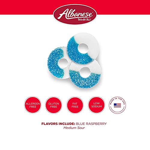Albanese Gummi Blue Raspberry Rings - 4.5 lbs